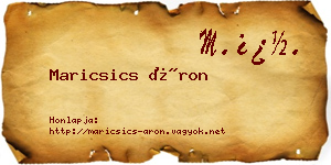 Maricsics Áron névjegykártya